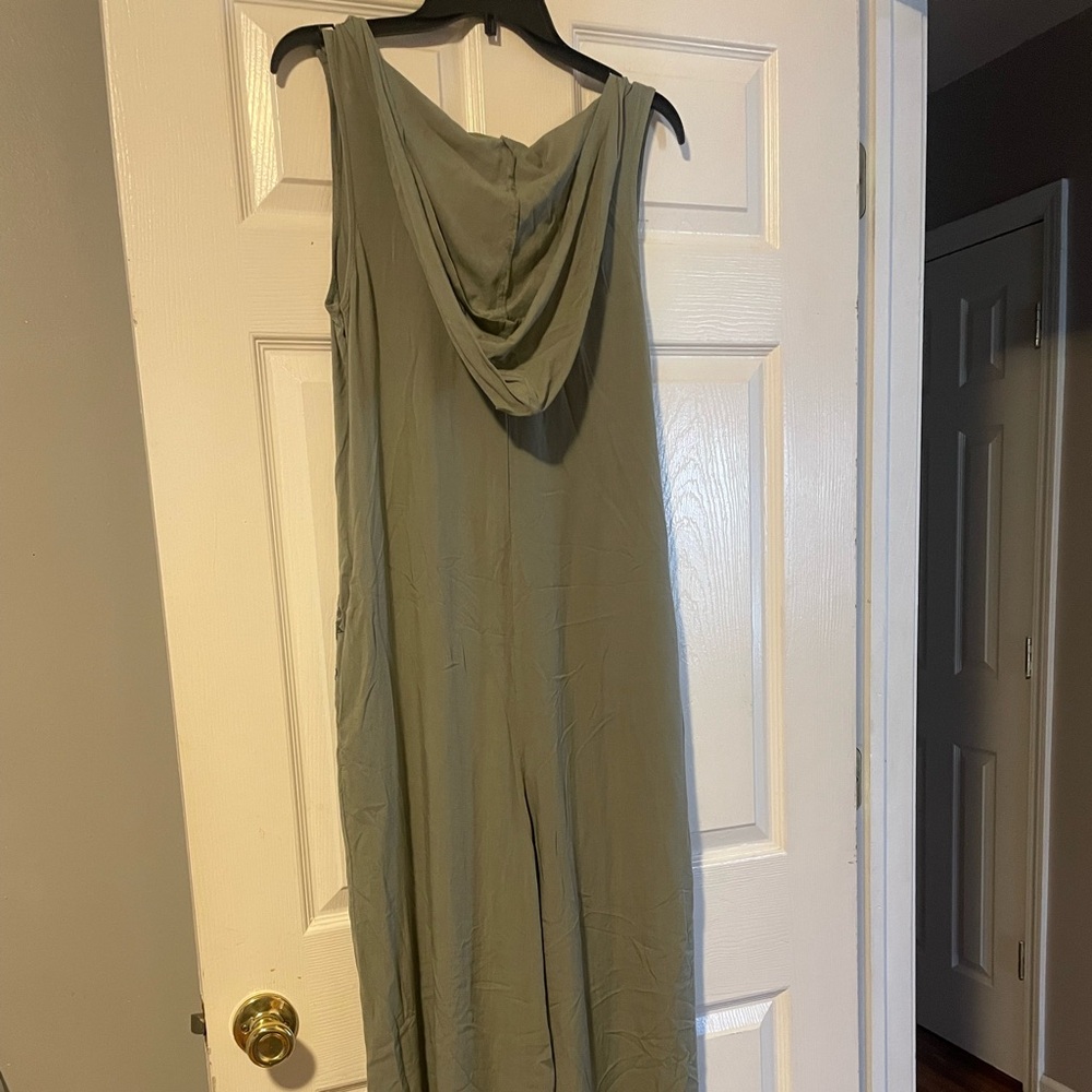 Hooded Romper, wide leg; non stretch
